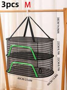 1pc/2pcs/3pcs/4pcs Multi-Layer Indoor And Outdoor Clothes Drying Basket, Wall-Mounted Clothes Hanger Net For Drying Laundry In Dormitories With Multiple Functions - Black - View 21