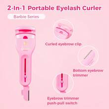 Miniso Barbie Series 2-In-1 Eyelash Curler Portable Eyelashes Curling Clip Makeup Applicator Natural Lash Tweezers Beauty Tools Cosmetic Accessories - Pink - View 2