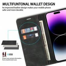 Apple Luxury Wallet Skin-Friendly Material Case With [RFID Blocking] Card Slot Stand Strong Magnetic Leather Flip Fold Protective Phone Case Compatible With Iphone Compatible With Samsung Galaxy Compatible With Xiaomi Redmi Business Shockproof Anti-Fall Mobile Phone Cover Shell