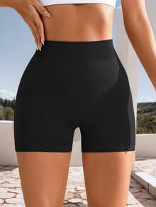 Quần short chữ V Quần short bó Push-Up Quần short cạp cao Push-Up - màu đen - Xem 5