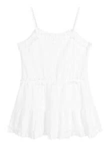 2025年夏季新款百搭女式简约设计休闲吊带背心连衣裙 - 白色 - 查看 7