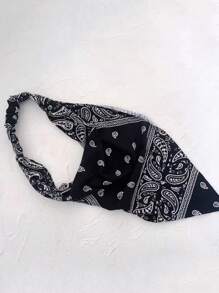 1 pièce Bandeau rétro, nouveau style foulard triangulaire en tissu, foulard triangulaire élastique et respirant pour envelopper la tête des femmes