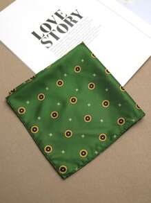 1pc Men's Floral Geometric Pocket Square/Handkerchief, Suitable For Suits, Business, Street Style