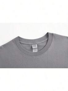 Men's Popular Cotton DIY T-Shirt Ear With An Earring In Darkness. - 灰色 - 查看 5