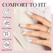 Square Toe Nail Tips, 504Pcs 15 Sizes Full Cover Toe Nail Press Ons, Long Wider Pre-Etched Double Matte Fake Toe Press On Nails For Big Toe Nail Extensions Home DIY Salon Soak Off - B-Short Square - View 3