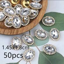 50pcs Oval Water Drops, Diamond Rings, Hand-Sewn Diamonds, Clothing, Accessories, Hats, Shoes, Bags, Accessories