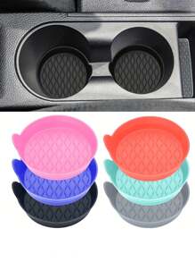 Car Cup Holder Mat, Keeps Your Car Clean, Deep Cup Design To Hold Liquid And Prevent Leaking, No More Spills, Fits All Car Models - Interior Accessories - Perfect Gift For Car Enthusiasts, Best Gift For Friends For Women Storage Organizer Travel Essentials Gift