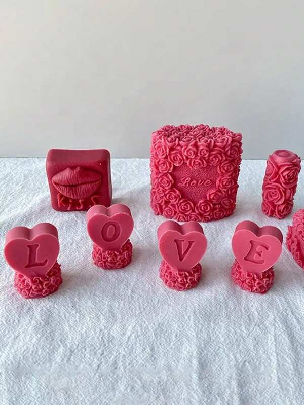 3D Love Mold Silicone Heart Mold,Rose Flower Mold Valentine's Day Silicone Candle Rose Mold, Resin Casting Mold Resin Making Molds Silicone Mold For Candle Soap, Candle Making Mold Home Decor Tool