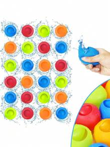 20pcs Water Balls Reusable Quick Fill Water Balloons Bombs Splash Soaker Ball Summer Outdoor Indoor Water Fight, Beach Essentials, Beach Accessories, Pool Float