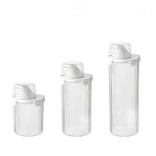 1 Moisture-Proof Storage Box With Multiple Functions And No Leakage. It Comes With A Measuring Cup, A Transparent Thickened Laundry Detergent Sealed Tank, And A Double-Sealed Transparent Large-Opening Laundry Powder Storage Tank