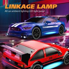 1辆1:24比例遥控赛车 - 宝马/GTR/特斯拉/野马/四驱漂移高速车（包含电池组、螺丝刀、充电线、说明书），逼真遥控赛车模型玩具，男孩礼物，生日、感恩节、圣诞节、万圣节