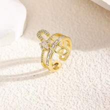 1 pieza de Broche de pentágono de circonita, Anillo de circonita para uso diario, Regalo