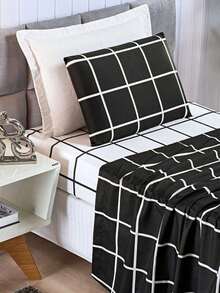 4-Piece King\Queen\Double\3-Piece Single Bed Set 200 Thread Count Percale Austin Print - 黑色 - 查看 2