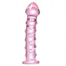 Pink Girl Heart Transparent Glass Dildo Sex Toy, Suitable For Male And Female Adult Products