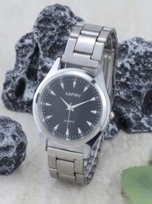Reloj de pulsera de cuarzo para hombre, casual y de moda, con correa de acero inoxidable, diseño vintage y de alta gama