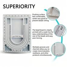 Bead Board Jewelry Design Tray Bead Design Table Bead Storage Bead Tray Jewelry Storage Tray Suitable For Making Bracelets, Necklaces, Jewelry Design, Testing, D IV Production - 灰色 - 查看 3