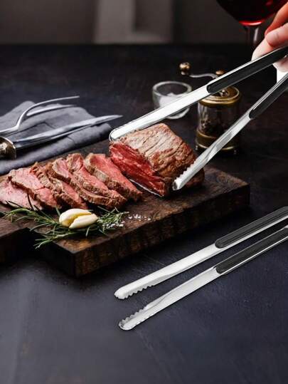 1pc Stainless Steel Grill Clips Multipurpose Kitchen Clips Suitable For Grilling, Buffet, Salad, Dessert, Holiday Party Supplies, Kitchen Accessories, Cooking Baking Grill Clips