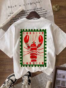 Sommer Ausgehshirt mit Grafik, Damen Lässig Rundhals Kurzarm T-Shirt