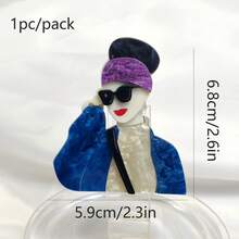 1pc Unique Acrylic Office Worker Handmade Stylish Clothing, Bag, Accessory Brooch