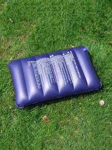 2/1 pieza Almohada decorativa inflable de PVC con flocado de talla grande, cojín gruadrado para viajes al aire libre, siesta, respaldo y asiento