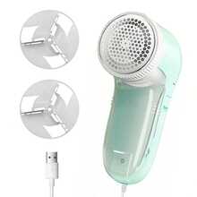 1 件 USB 供电手持式除毛器，家用小型便携式绒毛球修剪器，透明盖，多刀片套装