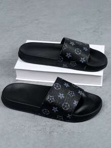 Men's Slippers, Special Print Design, Soft EVA Flat Non-Slip House Slippers, Summer Men's Beach Slippers, Super Comfortable Non-Slip Durable Men's Casual Slippers, Suitable For Daily Wear