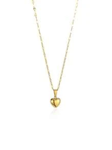 1 pièce Collier pendentif cœur de couleur or punk pour femmes. Chaîne de cou en acier inoxydable en forme de cœur, accessoire de bijoux Y2K