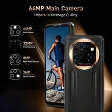 OUKITEL WP39 PRO Rugged Phone 5G Unlocked 2025-36GB+512GB/2TB Cell Phone, 11000mAh(33w) Battery, 6.6''FHD+Display Rugged Smartphone, 64MP Camera, 5G Dual SIM Android 14 Phone, NFC/GPS/T-Mobile - 黑色 - 查看 3