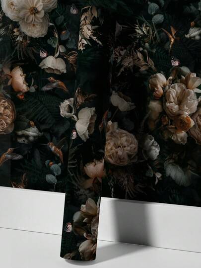 Butterfly Bloemen Dark Self Adhesive Wallpaper, Peel Stick Waterproof Renovation Wand Sticker, Removable Beautiful Mural, Home ation, Art, 17.7in*6.5/9.8ft, Stickers Panels, Paper, Wallpapers, ation Items Refresh Your Home, Rama Birthday Graduation view 9