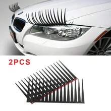 2pcs Car Eyelashes, Car Stickers, Headlight Eyelashes, Personalized Stickers, Cute Fake Eyelashes, Car Stickers, Beetle Eyelashes