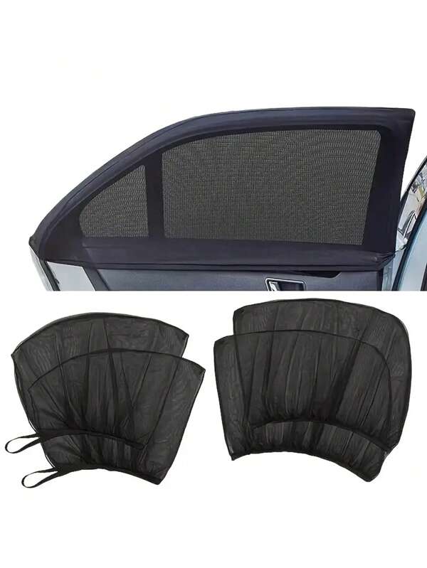 2pcs Car Side Window Glass Screen Window Mosquito Proof And Sun Protection Car Curtains Car Mesh Window Covers Side Window Mosquito Nets