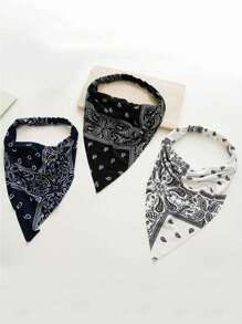 1 pièce Bandeau rétro, nouveau style foulard triangulaire en tissu, foulard triangulaire élastique et respirant pour envelopper la tête des femmes