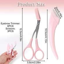 4件套/2件套/1件套不锈钢弯头眉刀眉剪带梳子，适合任何肤质的美容工具，男女通用，可用于脱毛、化妆、家居装饰、梳妆台、旅行、卧室等场合。产品用途广泛，包括化妆配件、眉刀、圣诞礼物等。