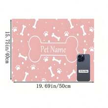 1 件粉色背景狗骨头印花宠物餐垫、速干宠物喂食垫、易清洁宠物碗垫、狗笼垫、猫笼垫、宠物笼垫，适合 4 个季节 - 彩色 - 查看 15