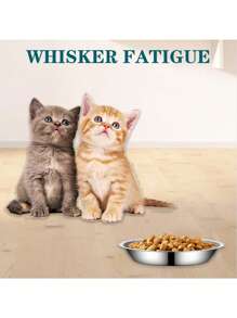 1 buc. Bol pentru hrană pentru pisici din oțel inoxidabil, 5,3/6,1/6,9 inch (aprox. 13,5/15,5/17,5 cm), potrivit pentru pisici de interior, vas pentru hrană umedă puțin adânc și lat, bol pentru hrănirea animalelor de companie pentru pisici, câini mici și pui