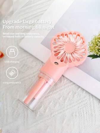 Ventilador de mano con pulverización, ventilador de escritorio de humidificación, ventilador portátil de mano para exteriores, ventilador pequeño con 4 niveles de ajuste