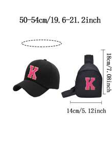 2 PIEZAS Gorra de béisbol y bolsa para niños y niñas con protección solar, gorra de béisbol ajustable con coleta, gorras a juego en familia, apropiado para deportes al aire libre, viajes, vacaciones, regalos