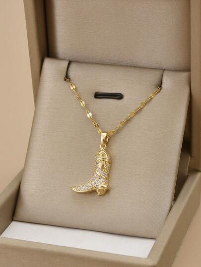 1 pieza Collar de mujer con incrustaciones de rhinestone de moda, Zapatos de tacón alto dorados, Zapatos de tacón alto plateados