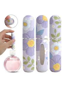 1/4/8件花卉印花香水喷雾瓶，可重复使用的底部填充香水瓶，迷你化妆品瓶，香水，纯露包装工具，多种款式可供选择，送给家人和朋友的生日礼物，节日礼物，适合便携式旅行 5ml