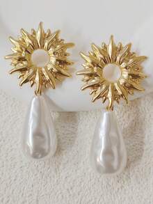 镀金海星螺旋形耳环 女士夏季海滩饰品 - starfish spiral earring - 查看 6