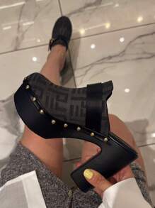 Women's Thick Sole Sandals, Minimalist & Practical Multifunctional - Black - View 3