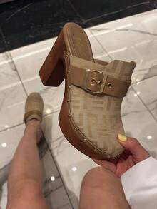 Women's Thick Sole Sandals, Minimalist & Practical Multifunctional - Khaki - View 5