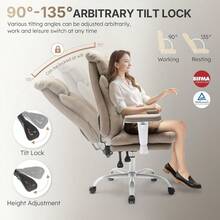 Office Chair,Executive Chair,Ergonomic Big And Tall Chairs 500lbs,Home Office Desk Chairs With Tilt Lock,Comfortable Chair With Adjustable Padded Armrests - Brown - View 4