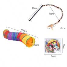 Cat Toy Combination Set, Cat Entertainment, Indoor & Outdoor Activity, Cat Tunnel