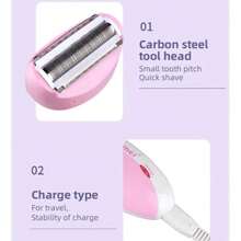 Kemei 三合一理容套装，电动剃须刀，女士脱毛器，胡须修剪器，女士比基尼及敏感部位电动剃须刀，无痛体毛修剪器，USB充电式清洁套装 - 彩色 - 查看 10