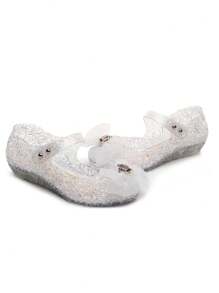 Sandalias de princesa con cierre de y cristales para niñas, cómodas y transpirables para usar en casa y al aire libre, últimos estilos de primavera y verano