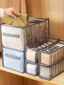 1pc Basic Living 7-Compartment Large Storage Box For Clothes, Jeans, Shirts, T-Shirts, Mesh And Breathable Decorations Autumn Decor Festival Decor Room Decor Home Decor Fall Decor Bedroom Decor Christmas For Holiday Gift Giving