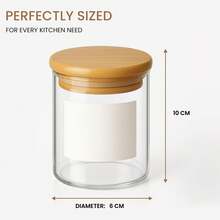 12 Pcs Glass Spice Jars With Bamboo Lids 8oz/250ml Square Storage Jars Airtight Spice Jars With Lids Glass Container For Spice Salt Sugar Seeds Nuts Etc (12, Circular) - 無色 - 查看 5