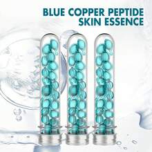 Blue Copper Peptide Hydrating Face Serum Capsules - Fragrance-Free, All-Day Moisture For Dry Light Beige, Unisex Facial Essence With Hyaluronic Acid & Vitamin C, Deeply Hydrates & Rejuvenates Light Beige, Skincare Serum | Sleek Packaging | Copper Peptide Serum - Baby Blue - View 4