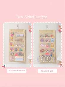 1pc Children's Hair Accessories Storage Bag, Fabric Hair Band, Scrunchie, Hairclip, Hairpin Hanging Organizer Bag - Multicolor - View 3